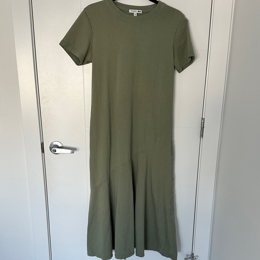 JW Anderson x Uniqlo 100% Cotton Pistachio Green Midi Dress Size Small